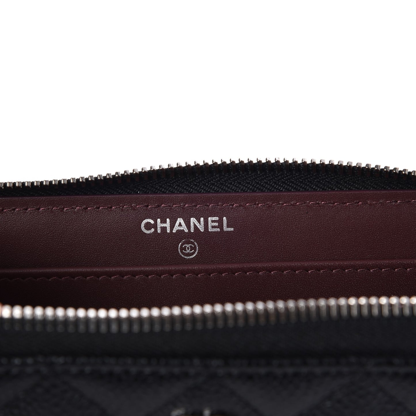 Caviar Quilted Large Gusset Zip Around Wallet Black