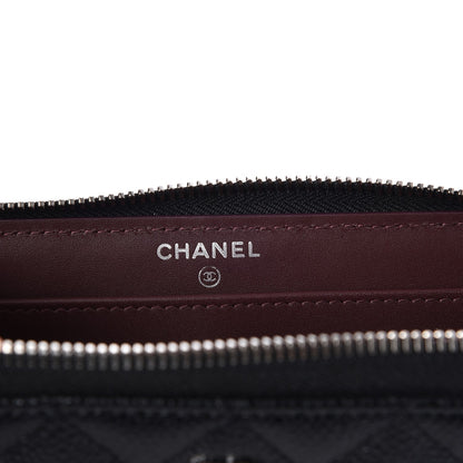 Chanel Caviar Quilted Large Gusset Zip Around Wallet Black 7 of 9