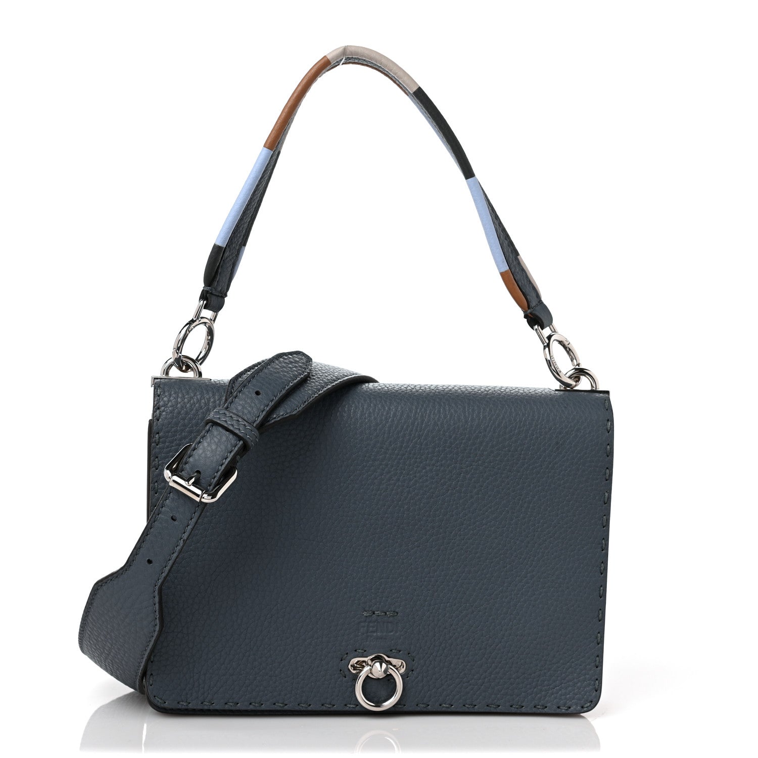 Fendi Cuoio Romano Selleria Piping Messenger Bag Tempesta Multicolor 1 of 9