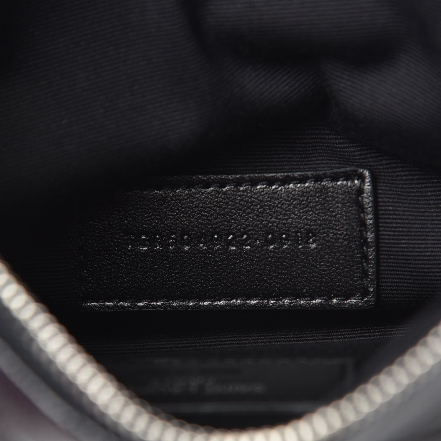 Saint Laurent Grain De Poudre Chevron Monogram Bill Pouch Black 7 of 8