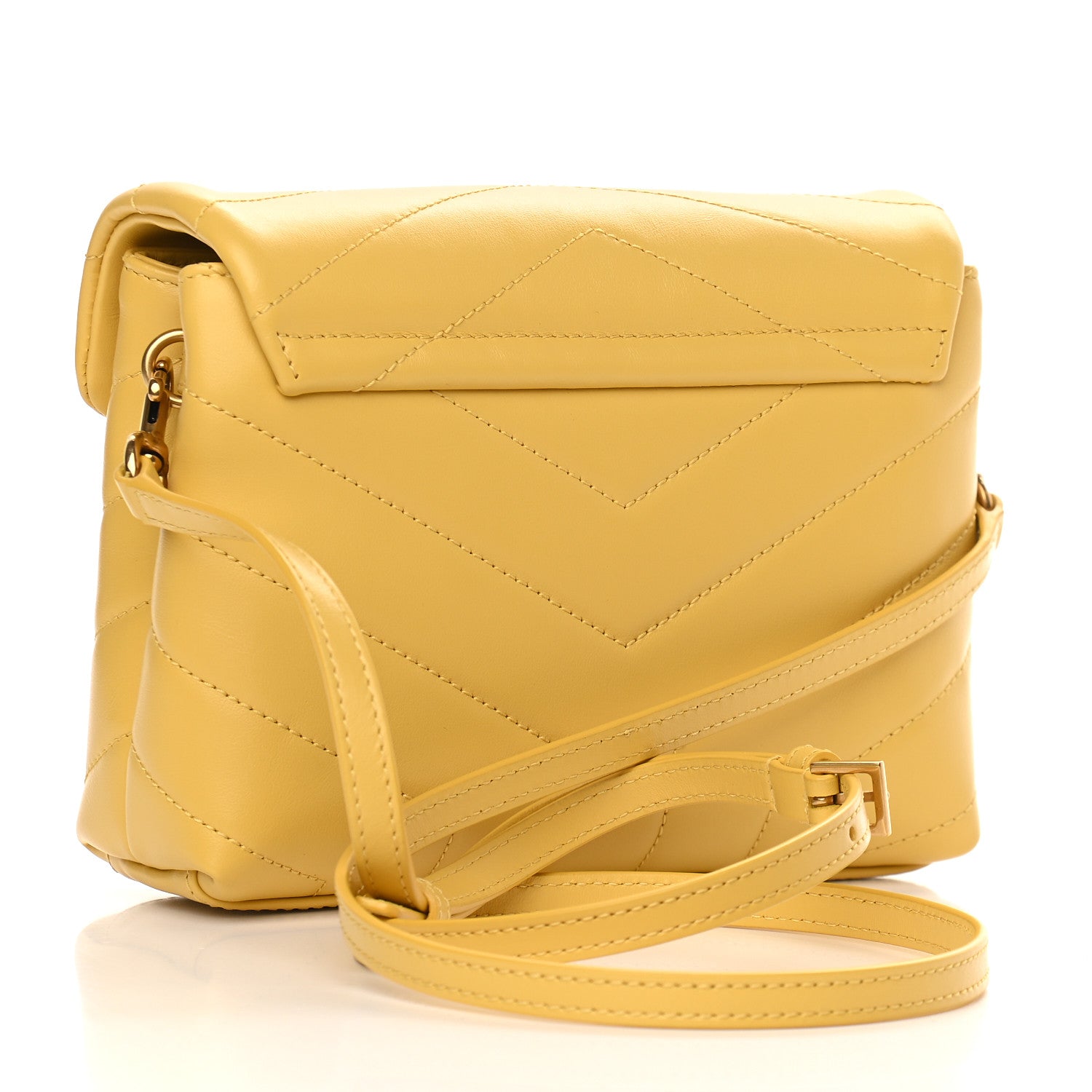 Saint Laurent Calfskin Y Quilted Monogram Toy Loulou Crossbody Bag Sunflower 3 of 9