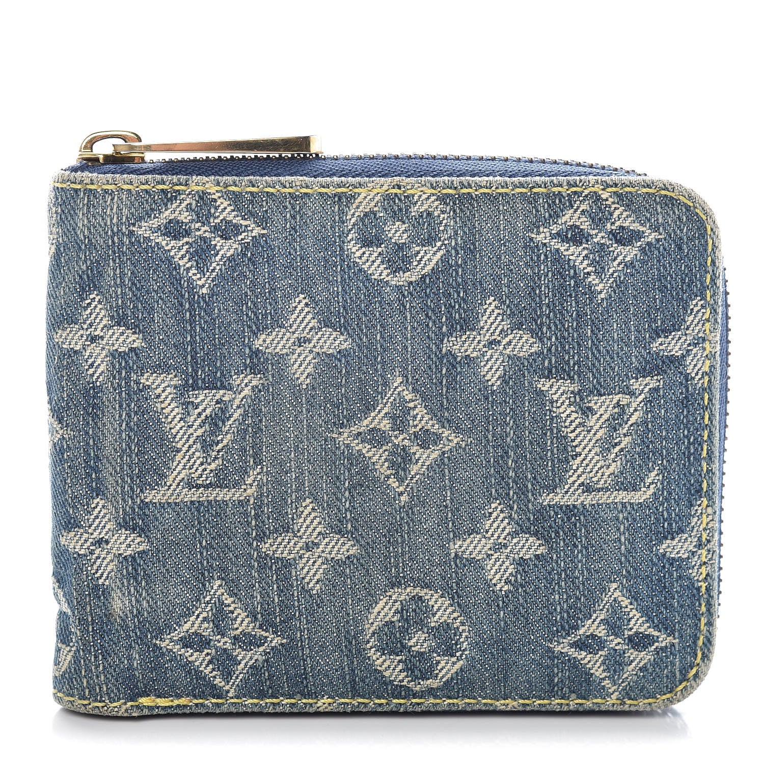 Louis Vuitton Denim Zip Compact Wallet Blue 1 of 14