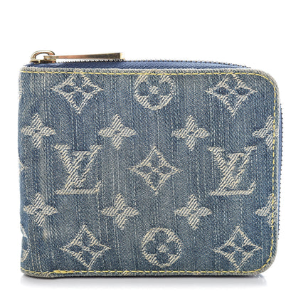 Louis Vuitton Denim Zip Compact Wallet Blue 1 of 14
