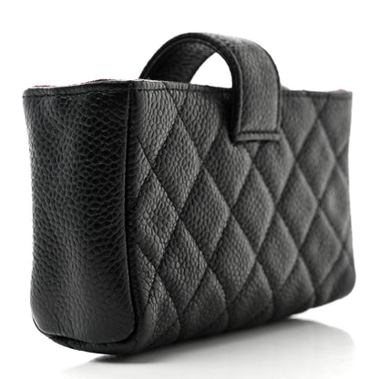 Chanel Caviar Quilted Mini Phone Holder Clutch Black 3 of 7