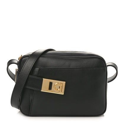 Salvatore Ferragamo Calfskin Gancio Small Camera Case Black 1 of 8