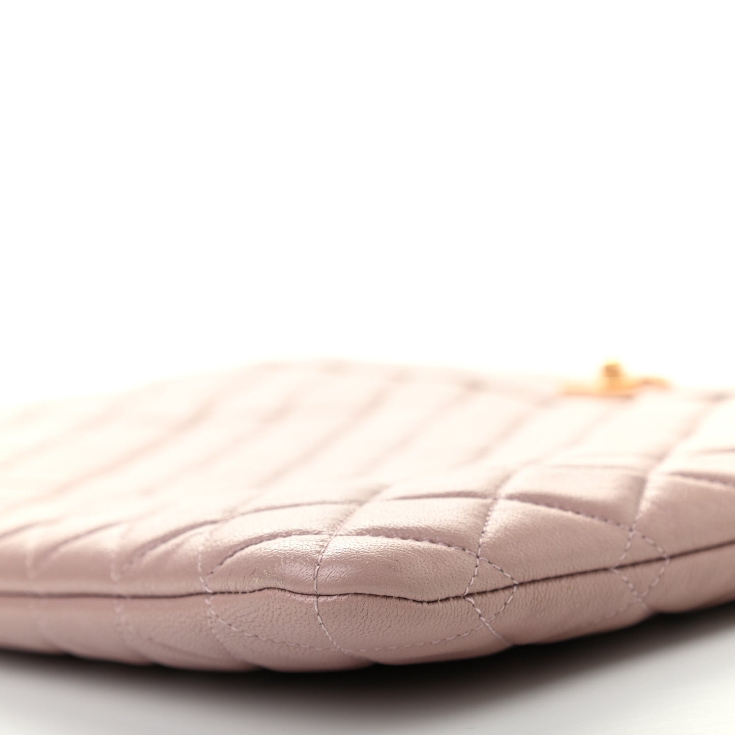 Lambskin Quilted Large Vintage Mademoiselle Cosmetic Case Pink