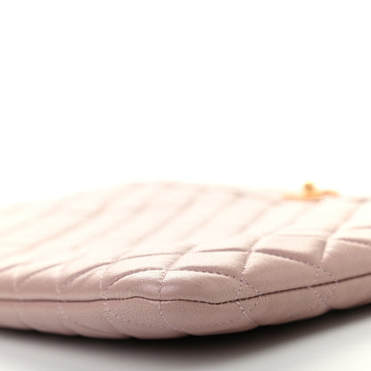 Chanel Lambskin Quilted Large Vintage Mademoiselle Cosmetic Case Pink 8 of 9