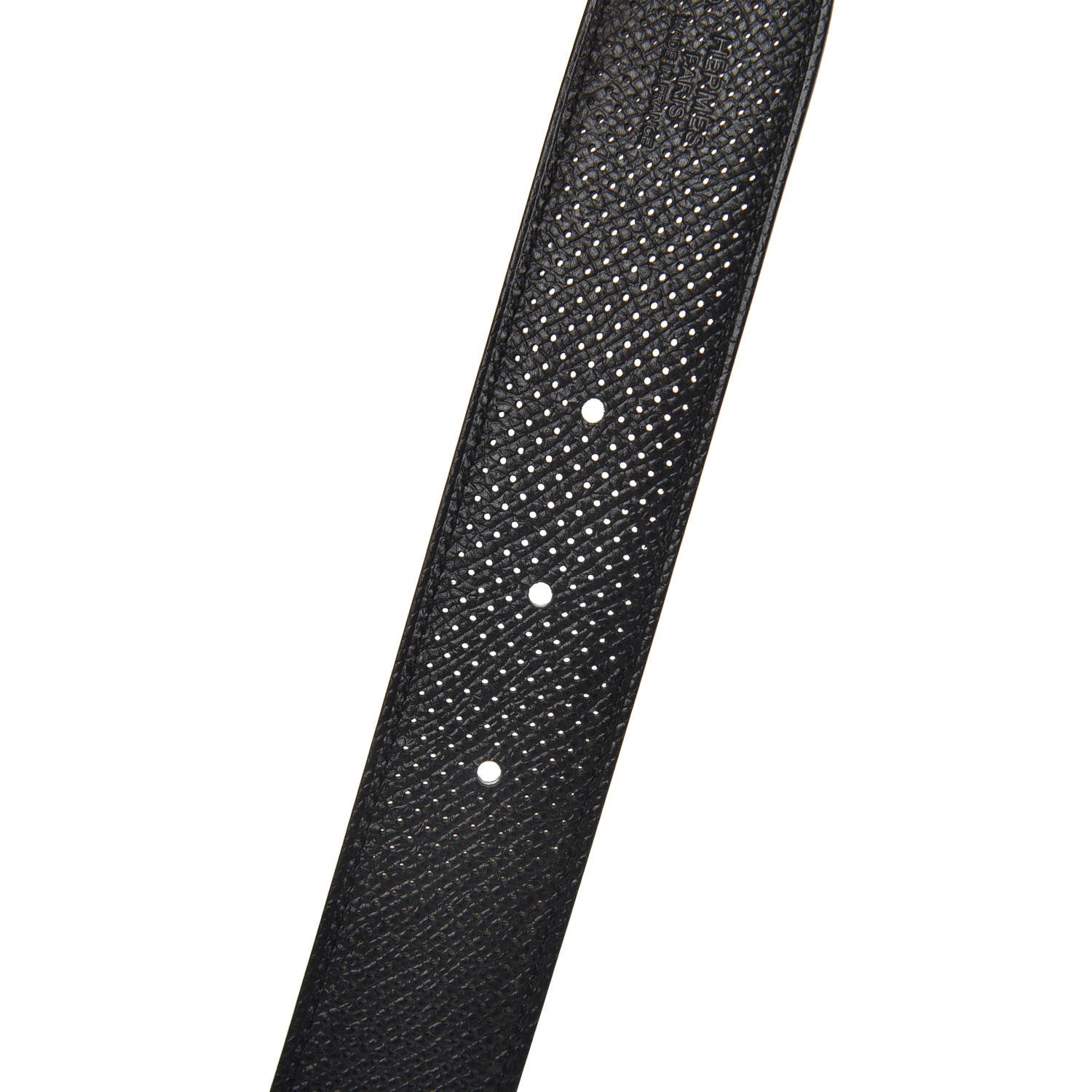Hermes Epsom Perforated 32mm Belt Strap 80 Black Gold 3 of 4