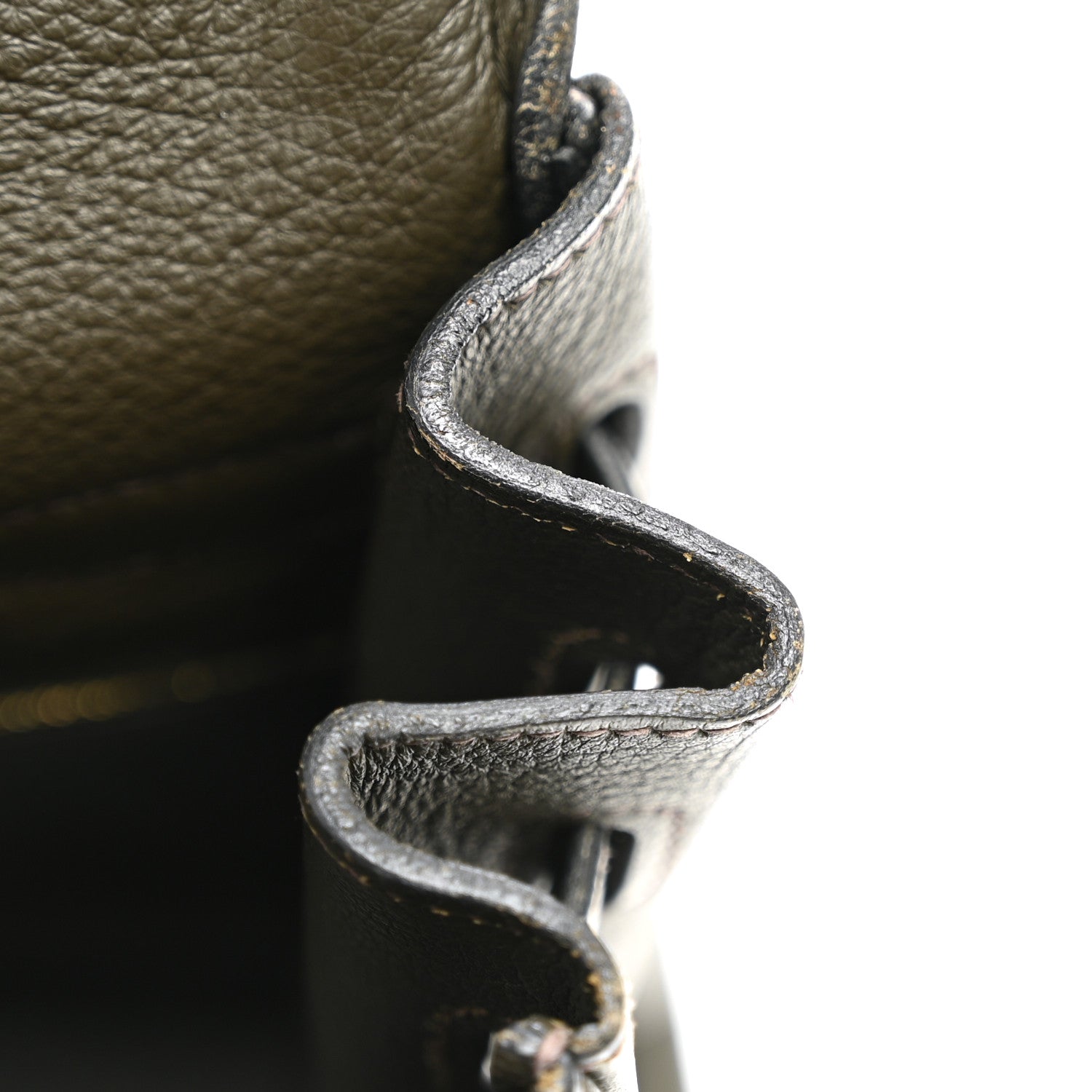 Hermes Vache Liegee Kelly Retourne 35 Vert Bronze 11 of 20
