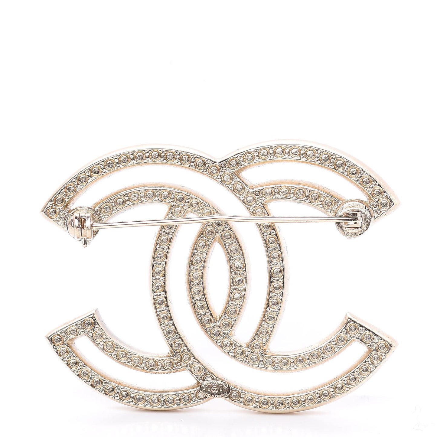 Crystal CC Brooch Light Gold