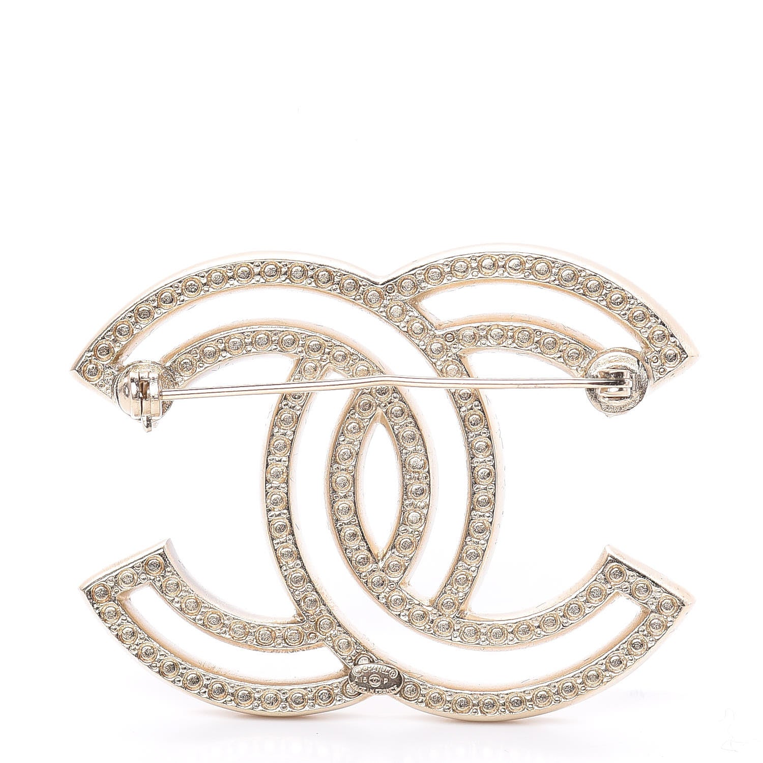 Chanel Crystal CC Brooch Light Gold 3 of 5