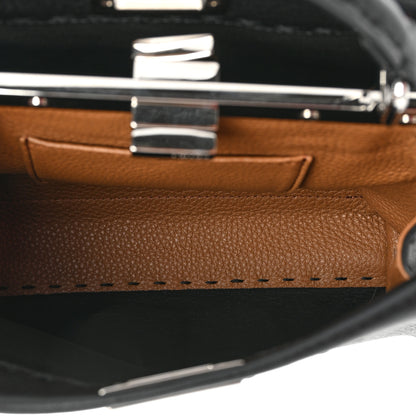 Fendi Cuoio Romano Selleria Bi-Color Mini Peekaboo Iconic Satchel Black Mou 6 of 9