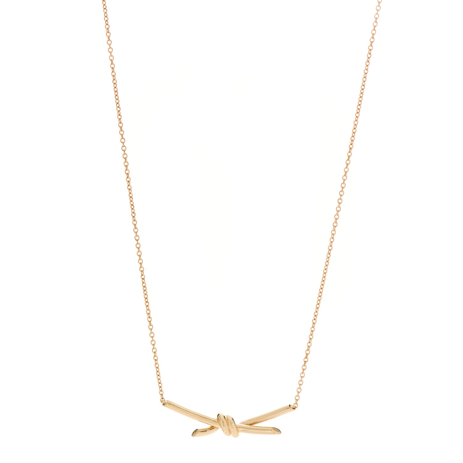Tiffany 18K Yellow Gold Knot Necklace 1 of 7