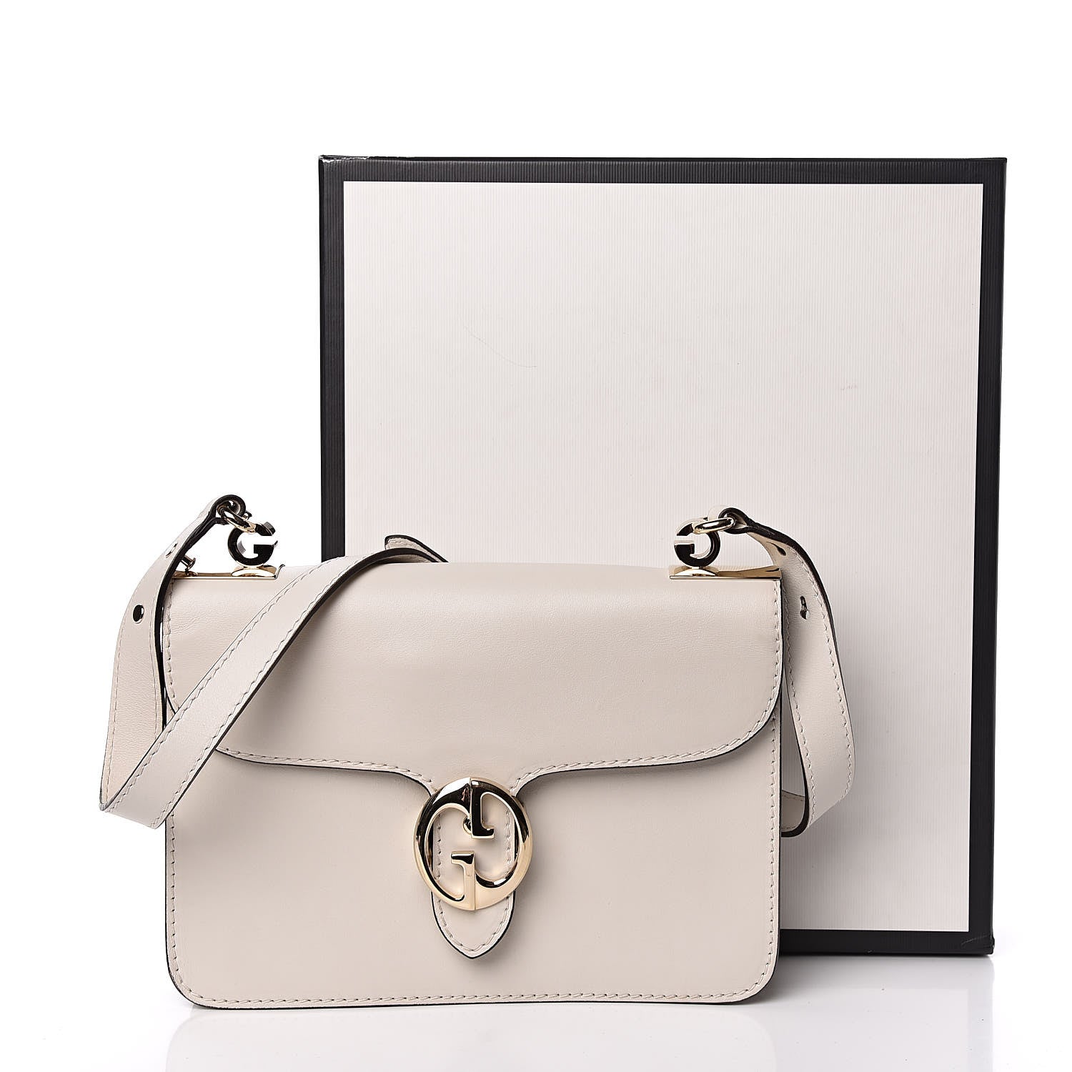 Gucci Calfskin Medium 1973 Shoulder Flap Bag Ivory 23 of 23