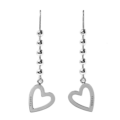 Gucci Sterling Silver Heart Drop Earrings 1 of 3