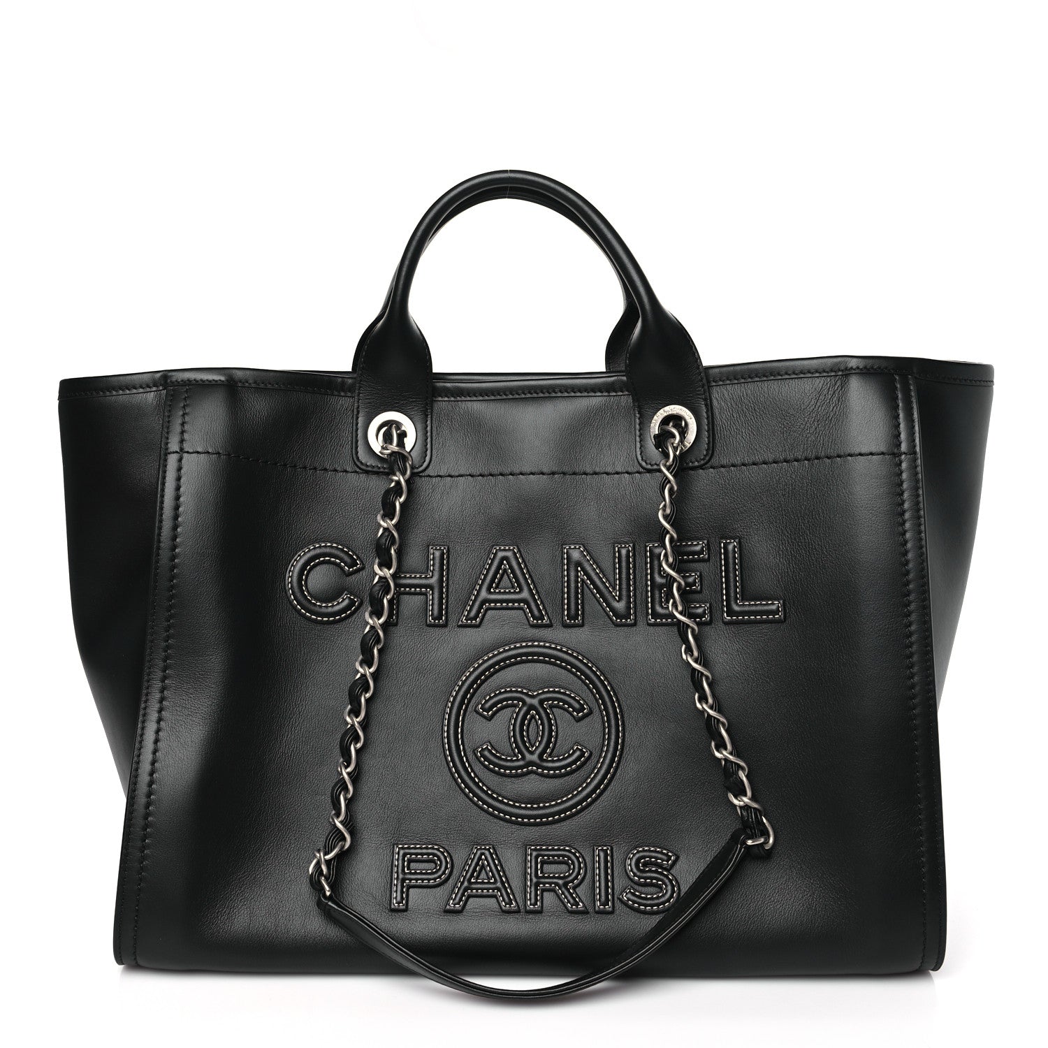 Chanel Calfskin Medium Deauville Tote Black 1 of 11