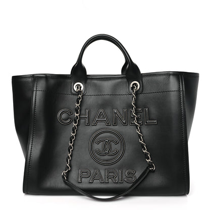Chanel Calfskin Medium Deauville Tote Black 1 of 11