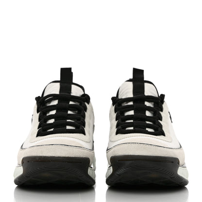 Chanel Velvet Calfskin Mixed Fibers CC Sneakers 39.5 Ivory Black 2 of 10