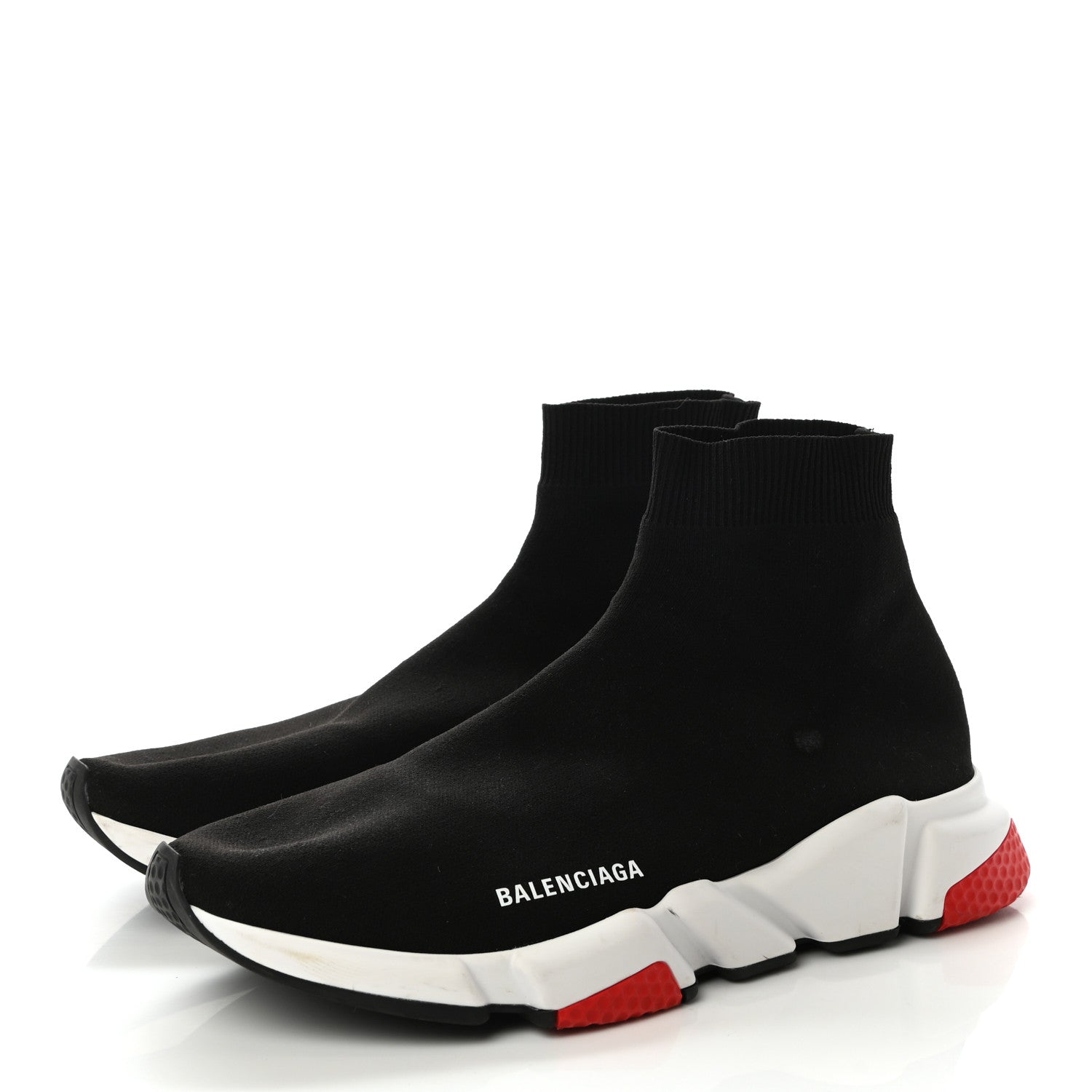 Balenciaga Technical 3D Knit Mens Speed Sneakers 44 Black Red 3 of 11