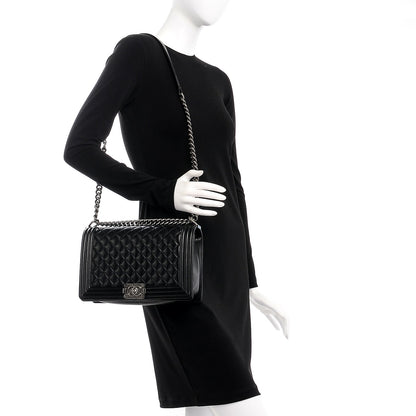 Chanel Lambskin Quilted New Medium Boy Flap Black 2 of 8