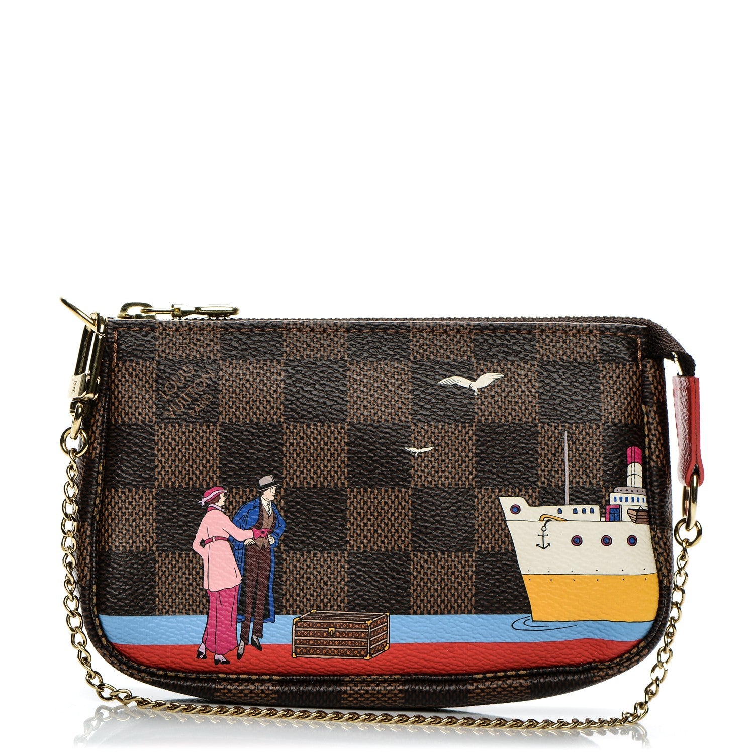 Louis Vuitton Damier Ebene 2016 Christmas Animation Mini Pochette Accessories 1 of 7