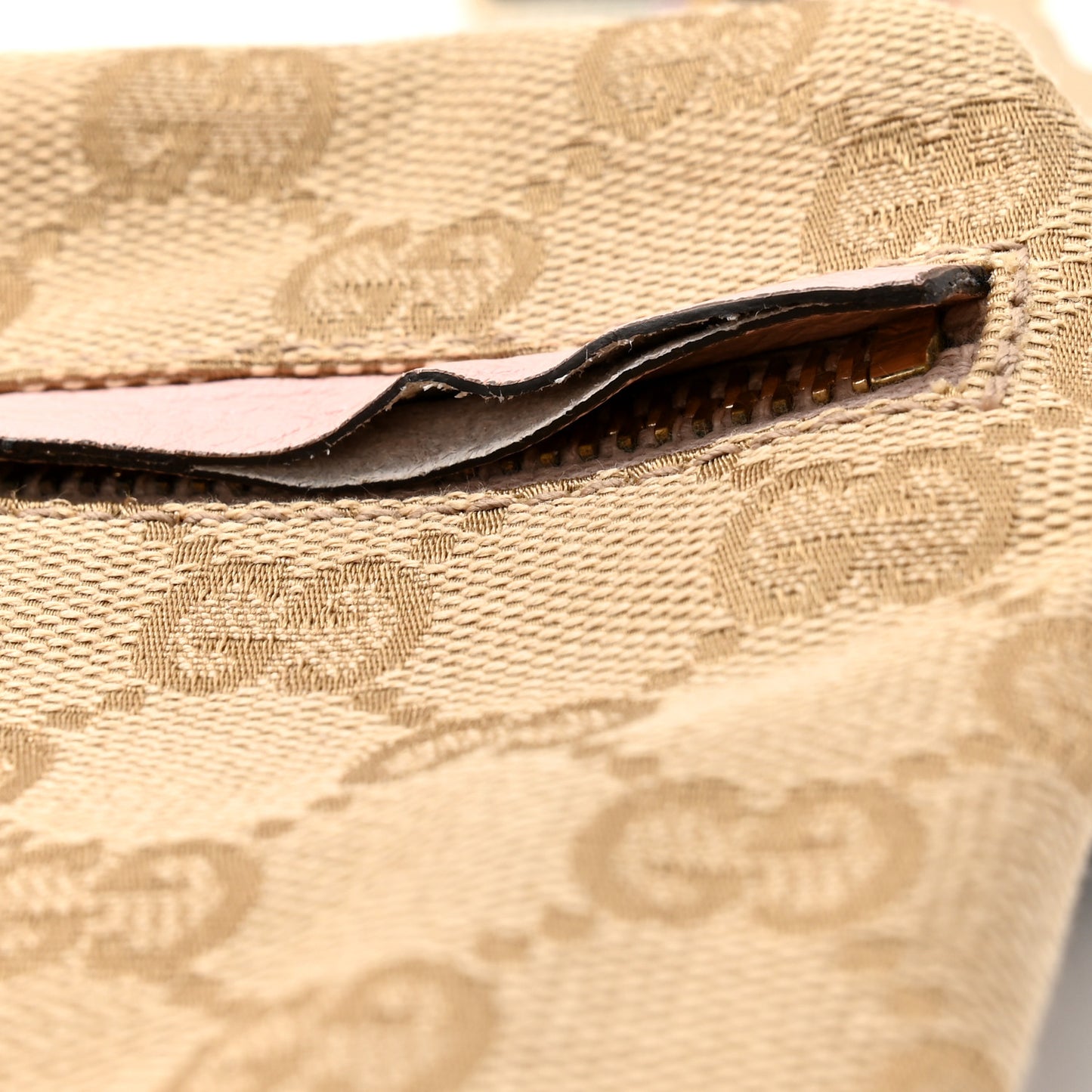 GG Monogram Web Double Pocket Belt Bag Pink