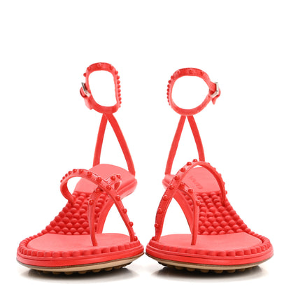 Bottega Veneta Calfskin Dot Sandals 36.5 Red 3 of 8