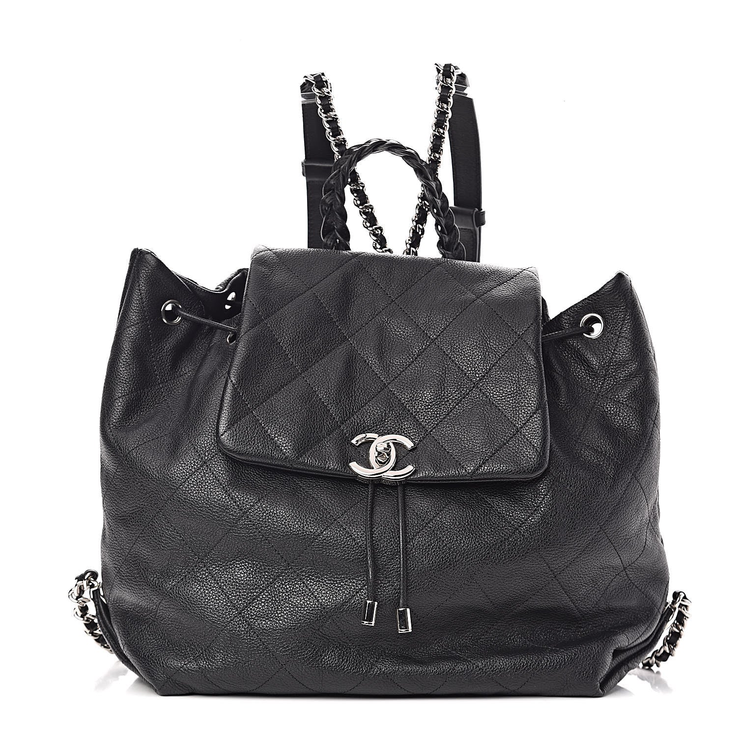 Chanel Grained Calfskin Stitched Braided With Style Backpack Black 1 of 10