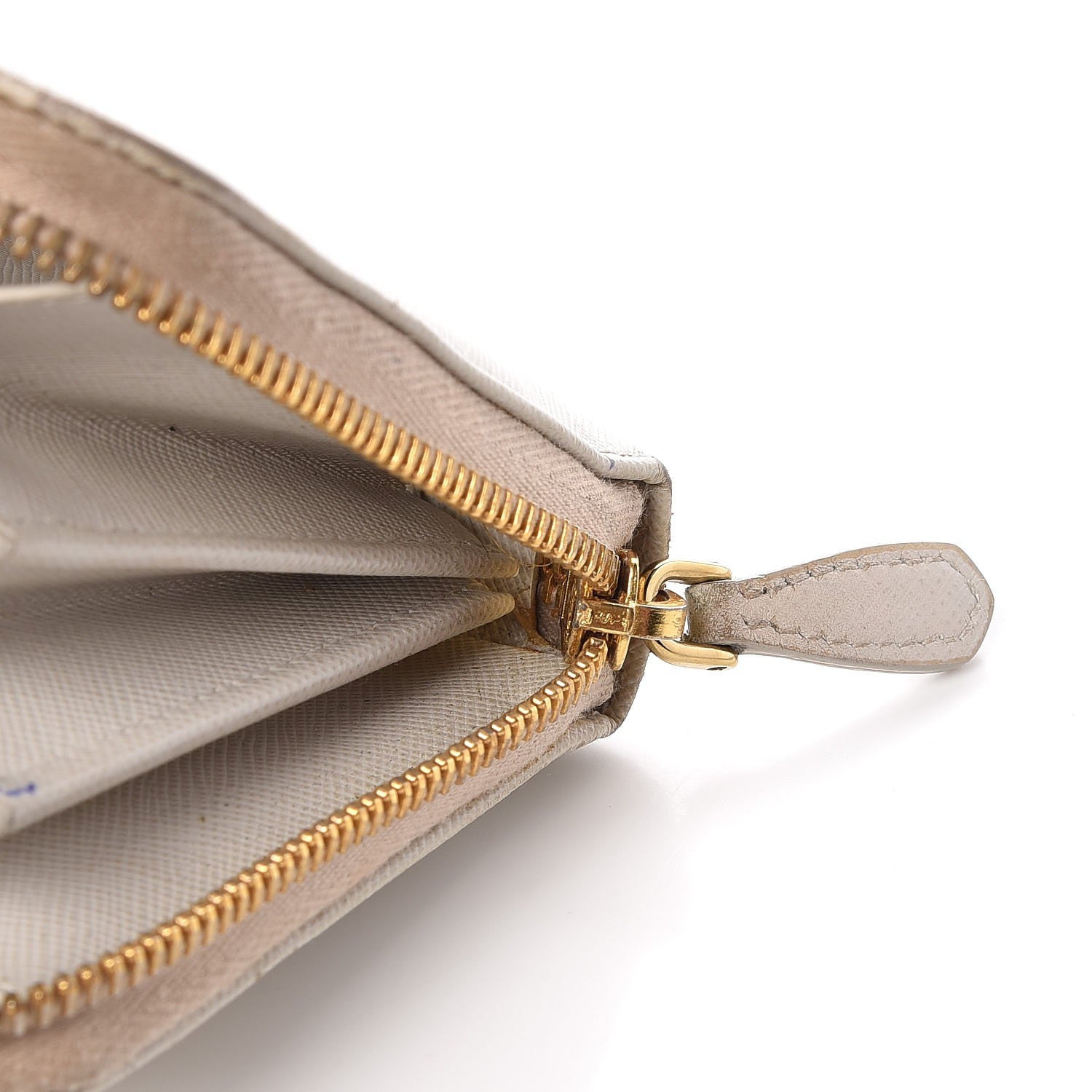 Prada Saffiano Metal Zip Around Wallet Talco 15 of 17