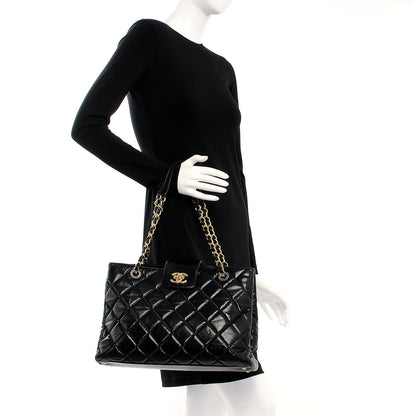 Chanel Glazed Calfskin Quilted Tote Black 2 of 7