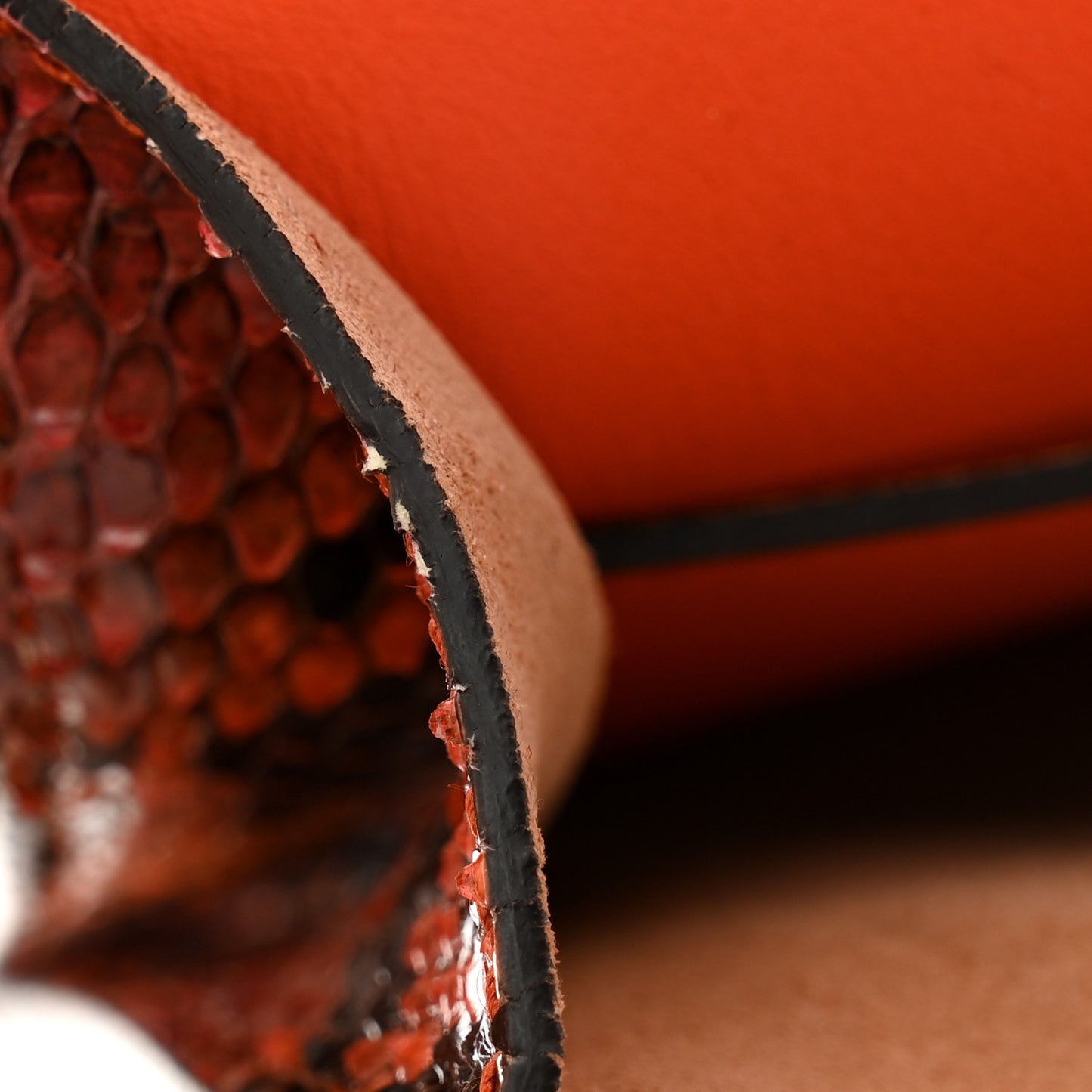 Grand Prix Snakeskin Jackie Convertible Shoulder Bag Orange