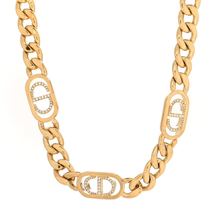 Christian Dior Metal Crystal 30 Montaigne Necklace Gold 1 of 5