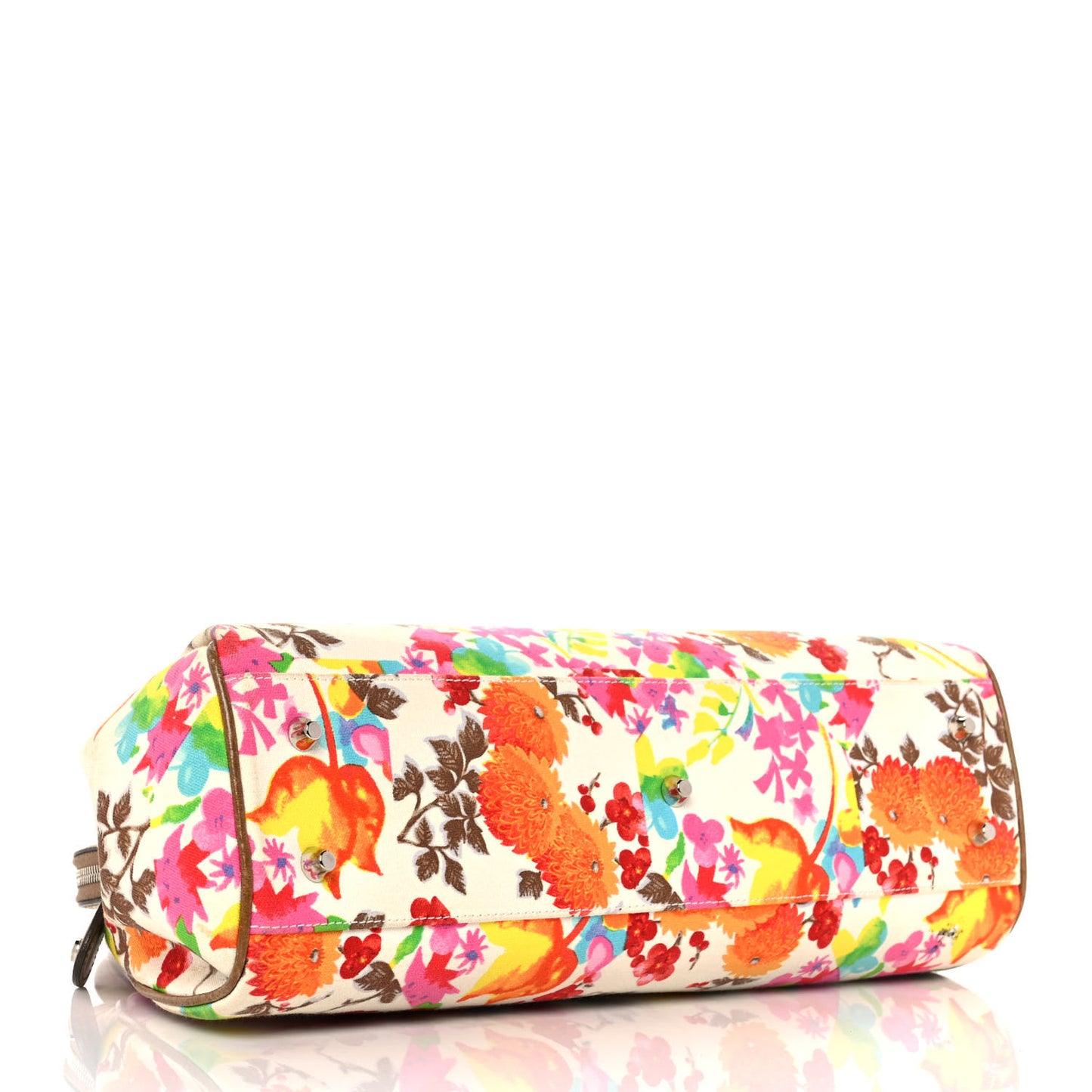 Canvas Floral Frame Satchel