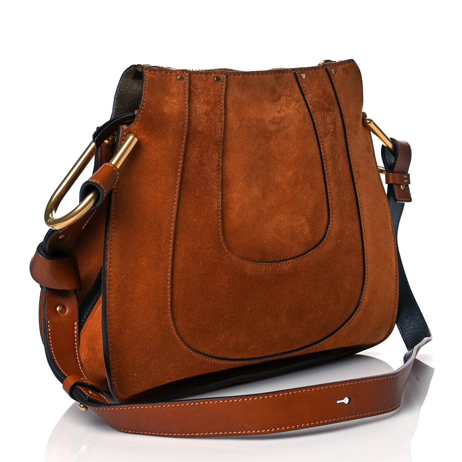 Chloe Suede Small Hayley Hobo Caramel 3 of 10