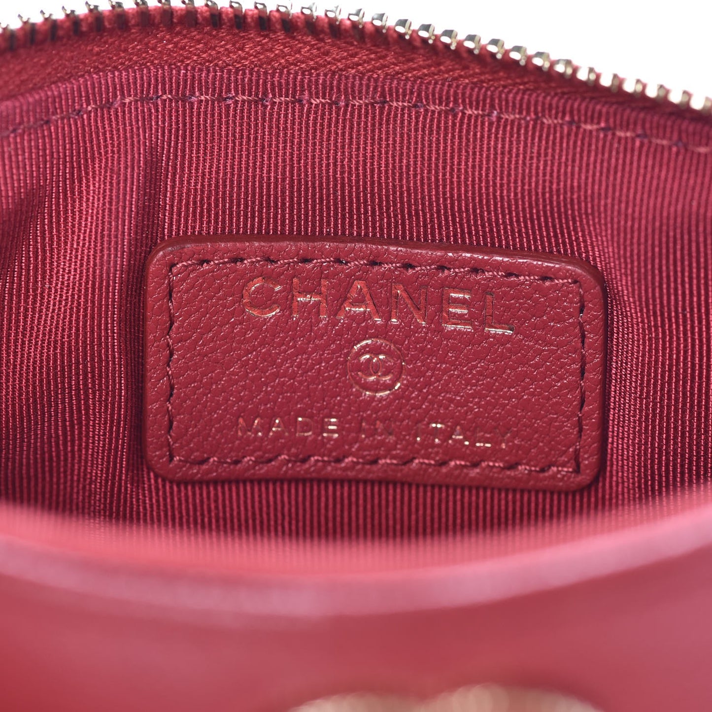 Sheepskin Quilted Small Vintage Mademoiselle Cosmetic Case Red