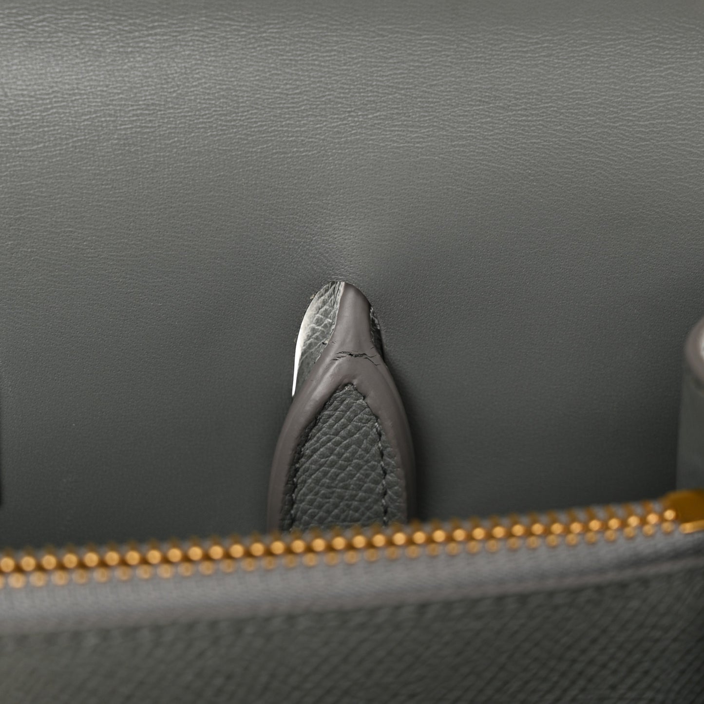 Grained Calfskin Large St. Honore Tote Grey Stone