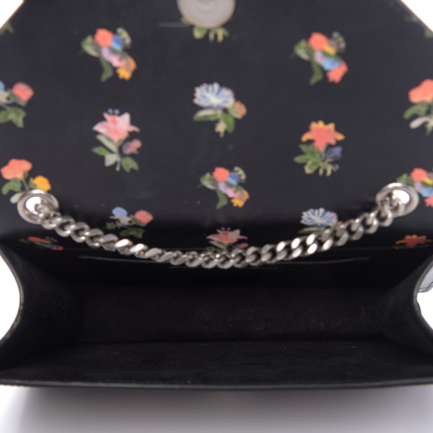 Saint Laurent Calfskin Prairie Flower Printed Mini Betty Black 5 of 12