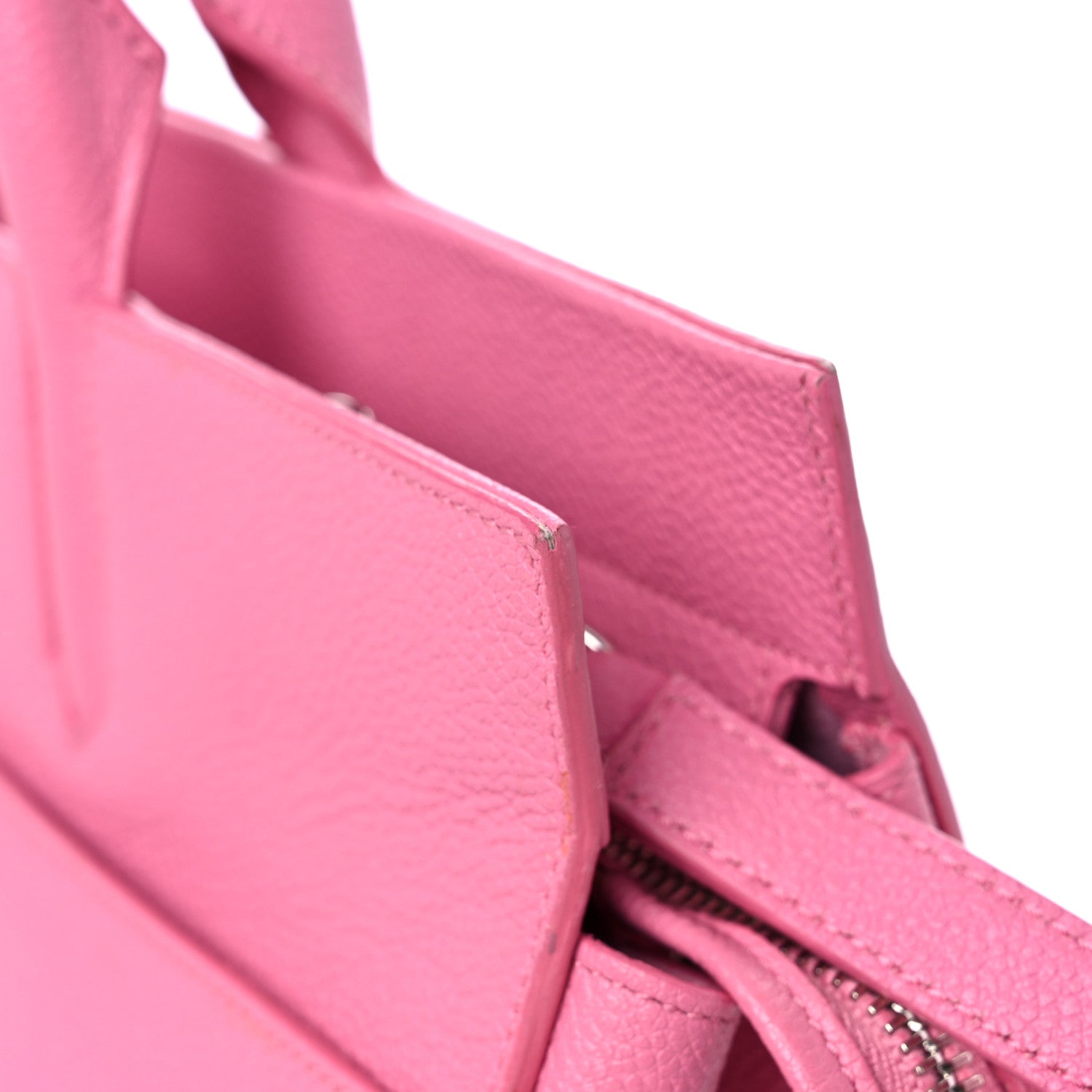 Saint Laurent Grained Calfskin Small Cabas Rive Gauche Rose Clair 14 of 18