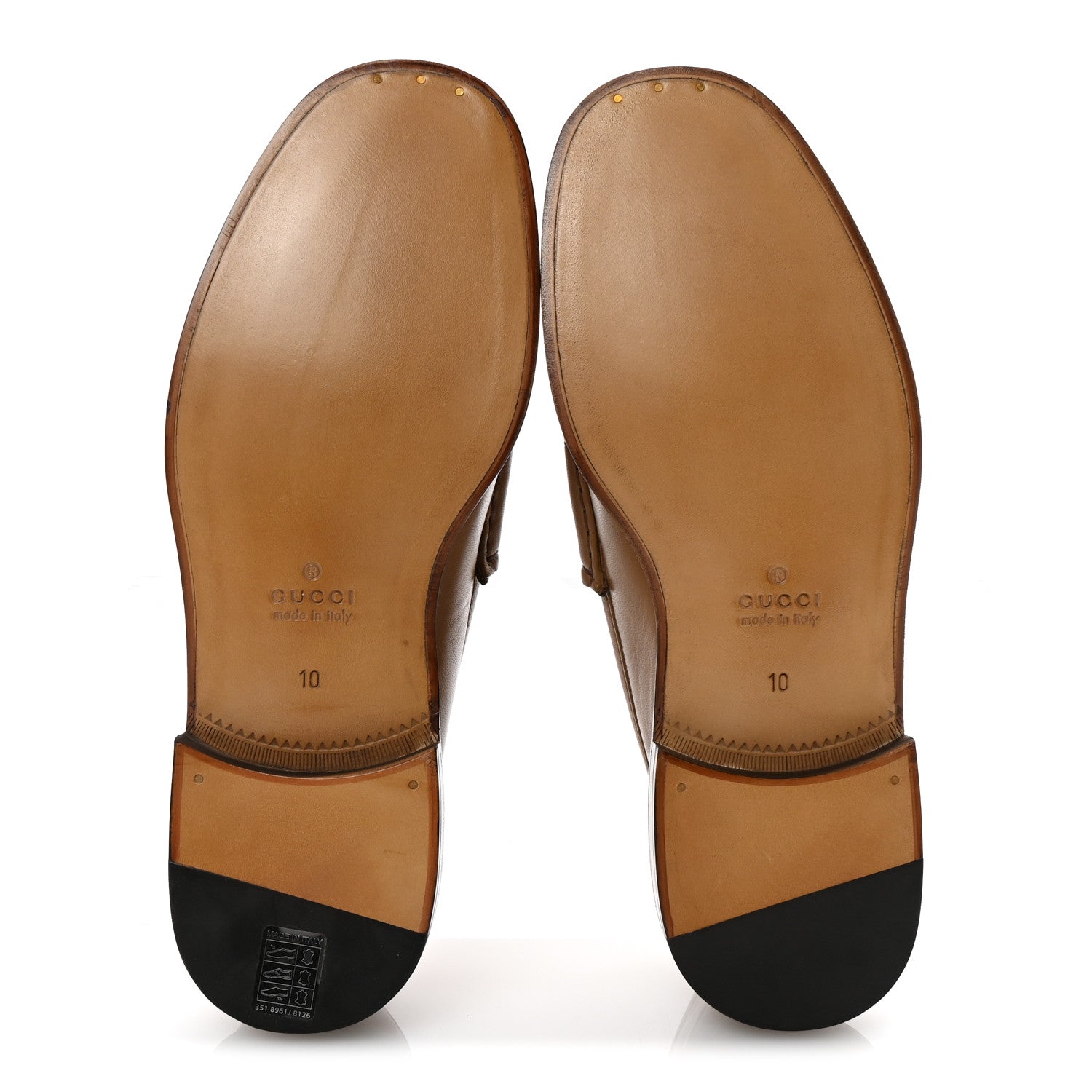 Gucci Mandala Goatskin Mens Horsebit Loafers 10 Friky Taupe 6 of 10