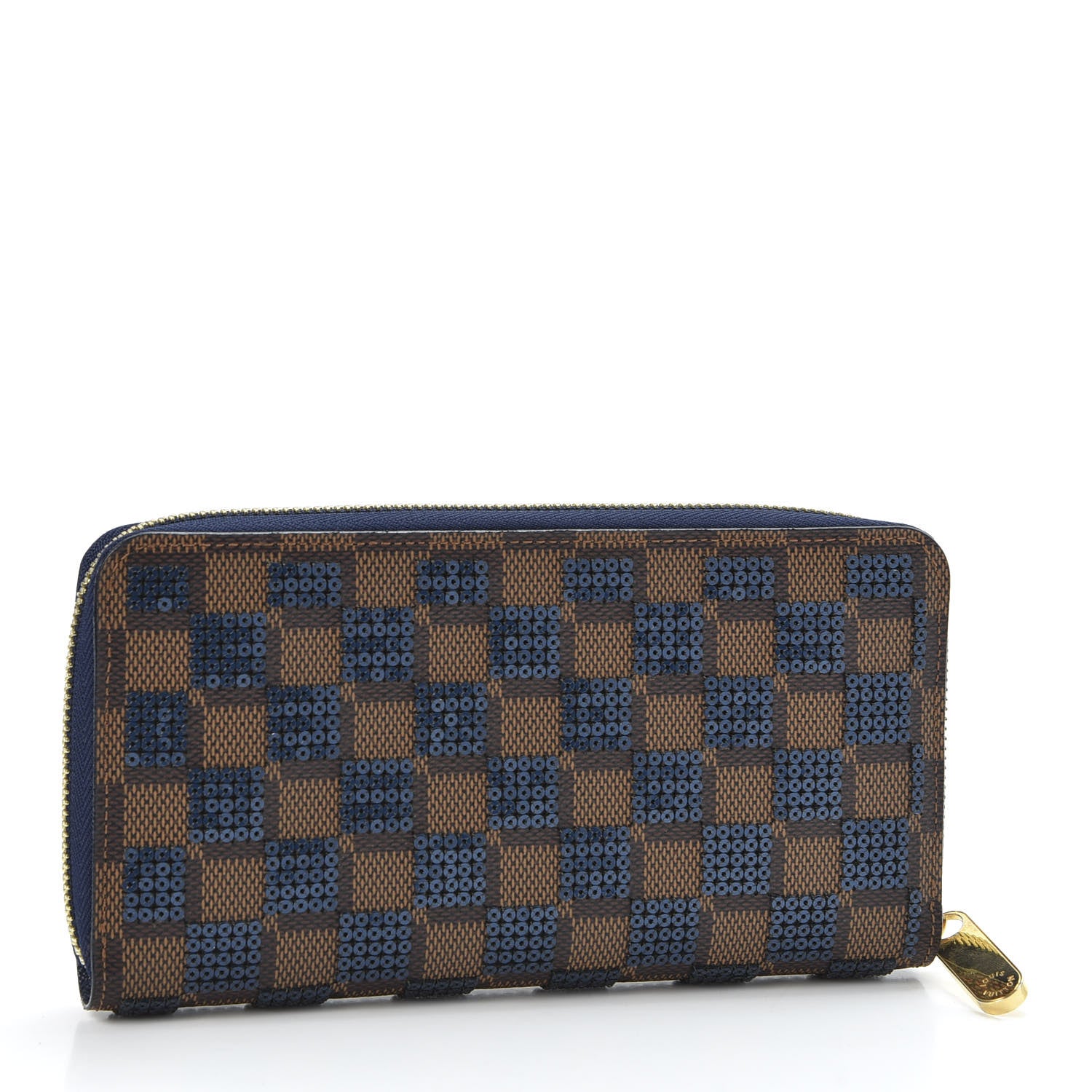 Louis Vuitton Damier Paillettes Zippy Wallet Blue 2 of 8