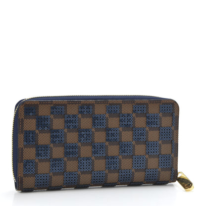 Louis Vuitton Damier Paillettes Zippy Wallet Blue 2 of 8
