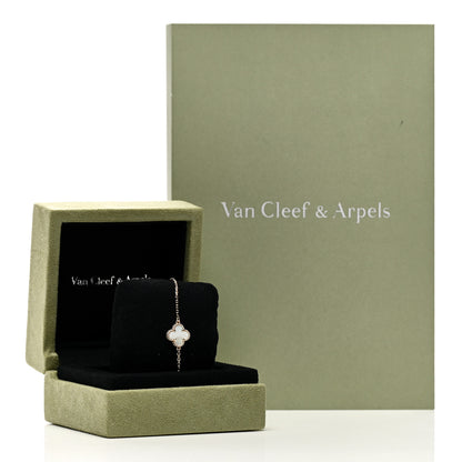 Van Cleef & Arpels 18K Yellow Gold Mother of Pearl Sweet Alhambra Bracelet 5 of 5