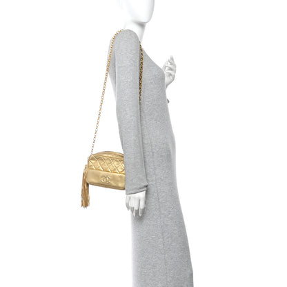 Chanel Metallic Lambskin Quilted Camera Case Gold 2 of 11
