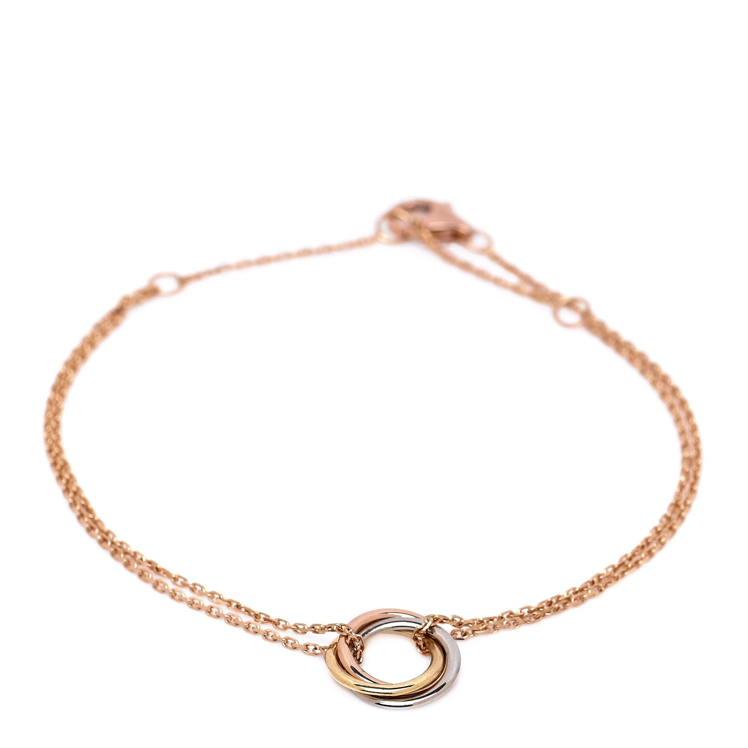 Cartier 18K Pink Yellow White Gold Trinity Bracelet 1 of 5