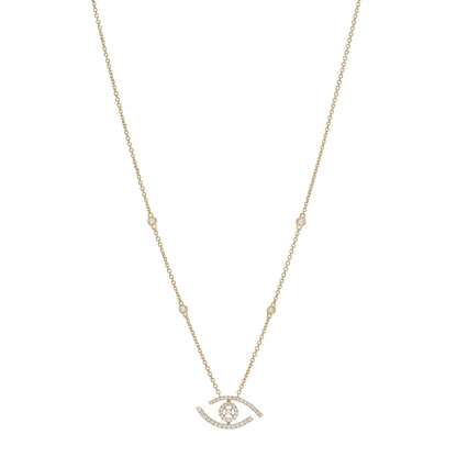 Messika 18K Yellow Gold Diamond Lucky Eye Pendant Necklace 1 of 4