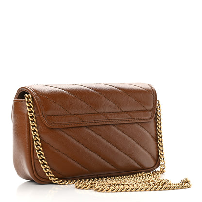 Gucci Azalea Calfskin Matelasse Diagonal Super Mini GG Marmont Shoulder Bag Cuir 3 of 9
