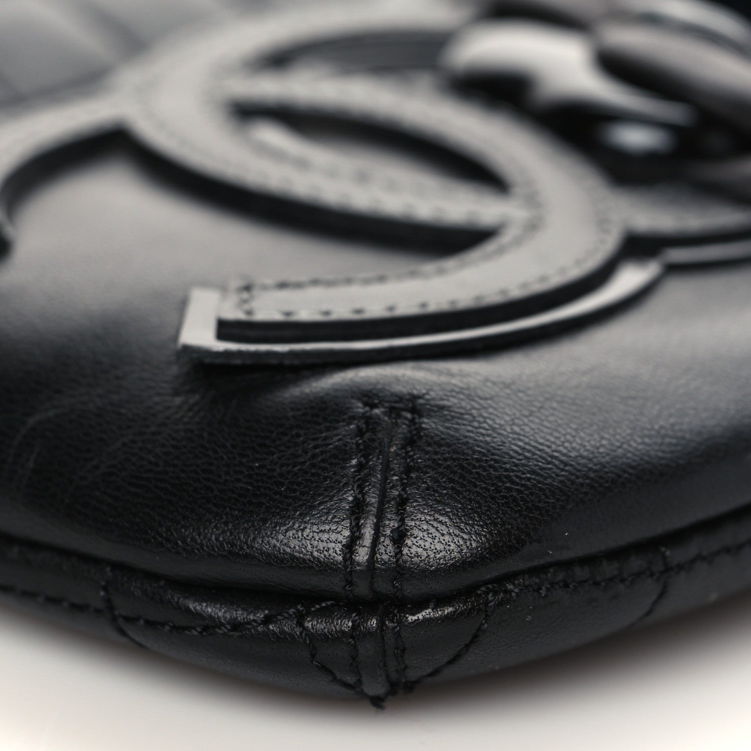 Chanel Lambskin Camellia No. 5 Chain Pouch Black 7 of 9