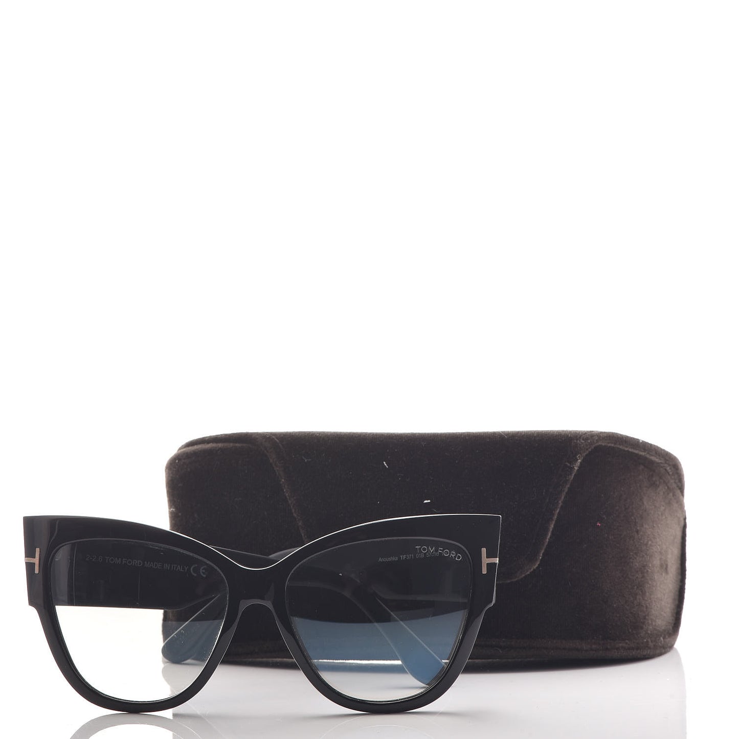 Acetate Anoushka Cat Eye Sunglasses TF371 Black