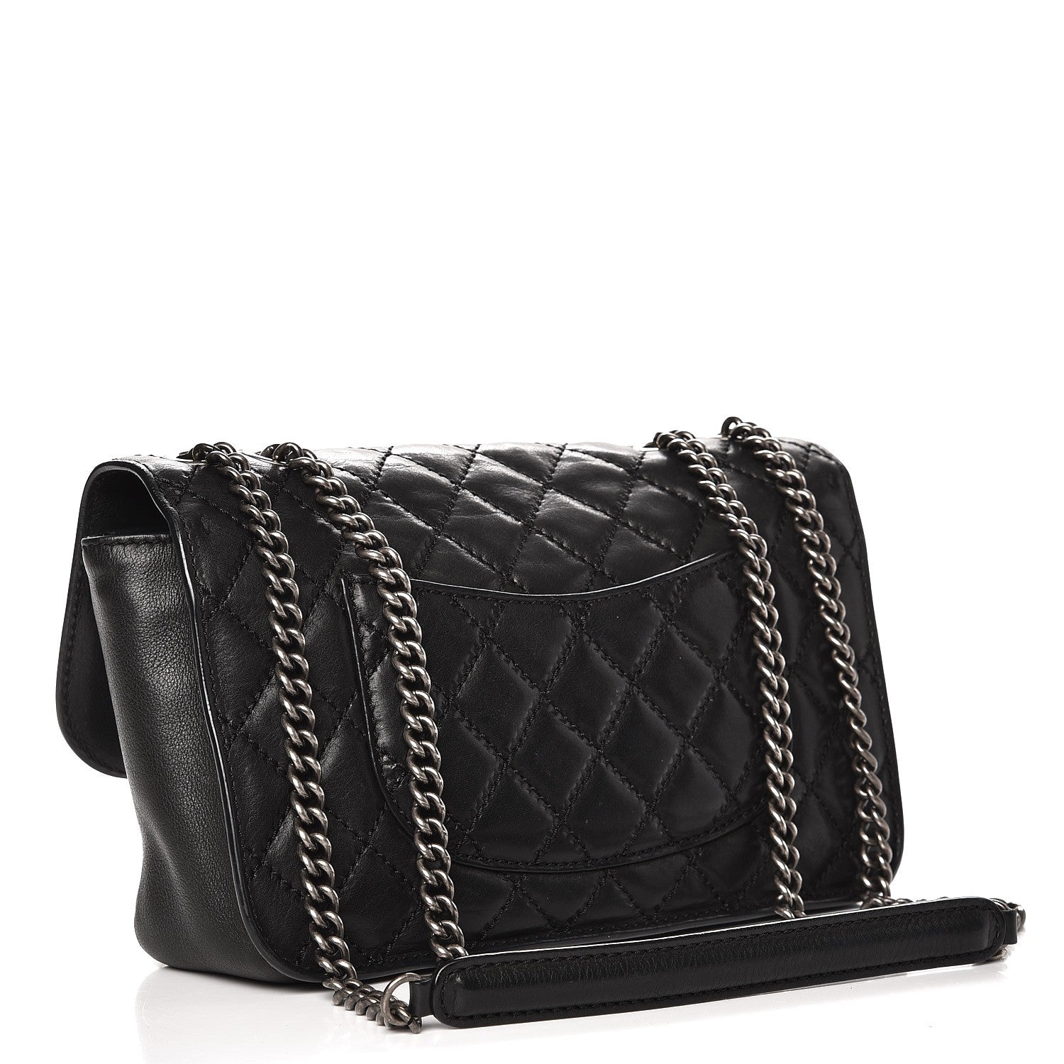 Chanel Calfskin Stitched Quilted Flap Black 3 of 8