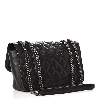 Chanel Calfskin Stitched Quilted Flap Black 3 of 8